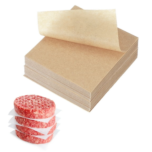 Uxcell 500 Pcs Hojas de papel pergamino sin blanquear para hornear, cuadrados de 2.4 pulgadas, papel de pulpa antiadherente para hornear, asar o almacenamiento de carne, color madera