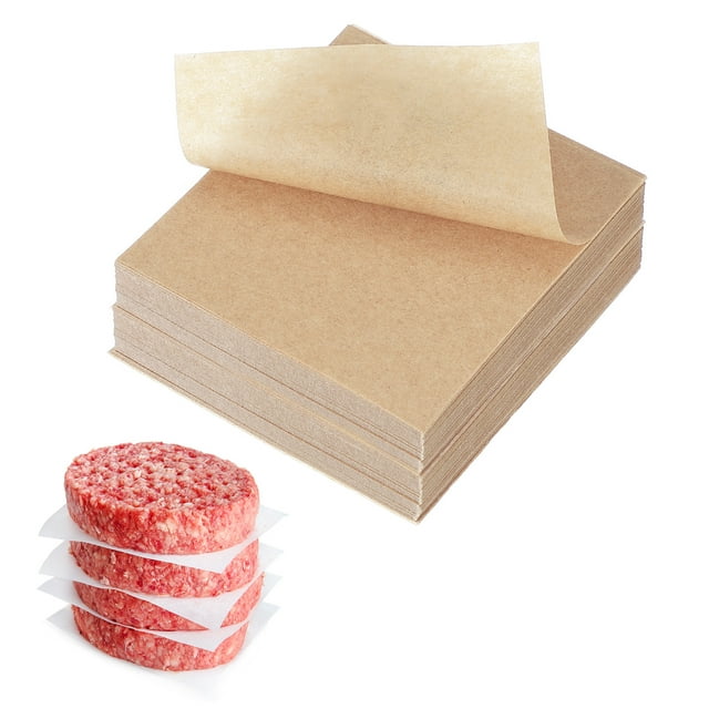 Uxcell 500 Pcs Hojas de papel pergamino sin blanquear para hornear, cuadrados de 2.4 pulgadas, papel de pulpa antiadherente para hornear, asar o almacenamiento de carne, color madera