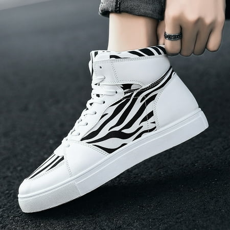 

Men‘s Leopard Print Casual High-top Skate Shoes Fashion Sneakers