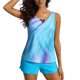 thumbnail image 2 of Traje de baño de 2 piezas para mujer, trajes de baño para mujer, trajes de baño tankini de 2 piezas para mujer, traje de baño con cuentas, escote en V, shorts deportivos, bolsillos, traje de baño para, 2 of 9