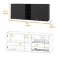thumbnail image 3 of FM FURNITURE Winslow Wall Cabinet Two Shelves Engineered Wood Black, 3 of 7