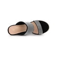 thumbnail image 4 of BLISSFUL STEP Sandales Compensées Espadrilles à Plateforme avec Strass pour Femmes Noir (Taille 5,5), 4 of 7