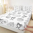 thumbnail image 4 of Erosebridal Teens Princess Ribbon Bowtie Bed Sheets 4pcs,Girls Sea Starfish Seashell King Sheets,Microfiber Bedroom Decor, 4 of 5