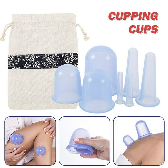 YOPTOP 7Pcs Silicone Cupping Therapy Sets Vacuum Suction Massage Cups Acupuncture Fireless Cupping Therapy for Anti-Cellulite Detox Myofascial Massage Muscle Nerve