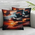 thumbnail image 3 of Orinice  African Throw Pillow Cushion Cover, Sunset Kwando River Caprivi Strip Namibia Evening Wilderness National Park, Decorative Square Accent Pillow Case,  White, 3 of 5