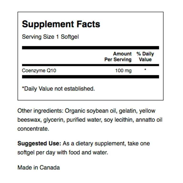 Swanson Dietary Supplements Coq10 - High Potency 100 mg Softgel 100ct -  Walmart.com