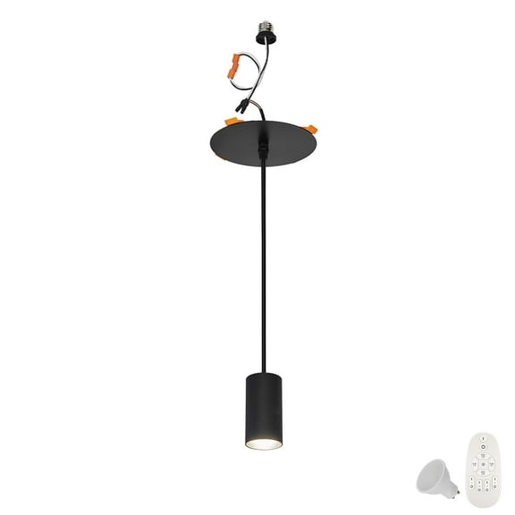 KAYYELAMP GU10 Dimmable Spot Light Black Metal Recessed Light Conversion Kit for E26 Recessed Mount Cans Pendant Vintage Simple Design Upgrade for Kitchen Home Office