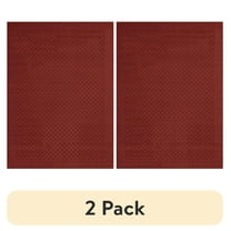 (2 pack) Mainstays Dylan Solid Diamond Olefin Red Indoor Area Rug, 5' x 7'