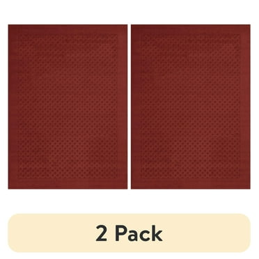 (2 pack) Mainstays Dylan Solid Diamond Olefin Red Indoor Area Rug, 5' x 7'