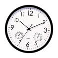 thumbnail image 2 of Reloj de pared redondo, termómetro, higrómetro, reloj moderno silencioso de fácil instalación y movimiento silencioso, marco de PP resistente, adecuado para comedores. negro, 2 of 7