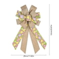 thumbnail image 3 of Uutvery Easter Bow Knot, 53x29cm Linen Like Handmade Decorative Bow with Egg Patterns, for Wreath Gift Box Door Wall Hanging Decor, 20.9x11.4 Inches, 3 of 6