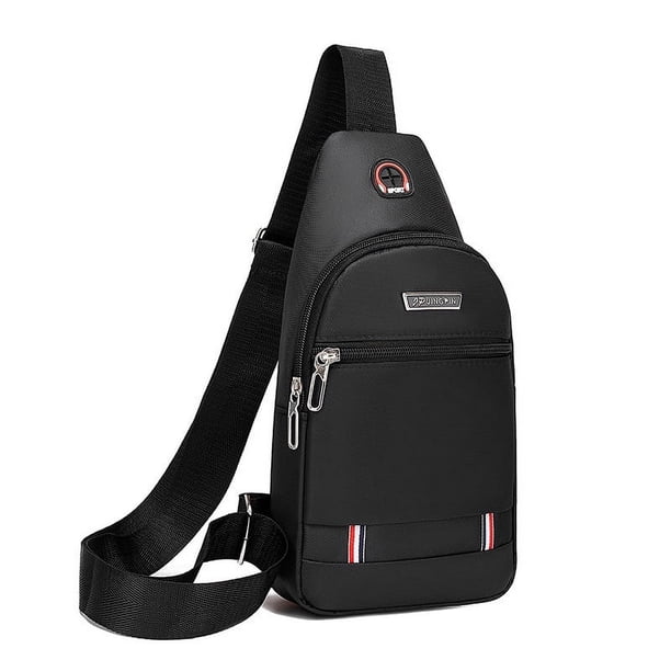 Bolso de pecho resistente al agua y al desgaste para hombre, sencillo, estilo informal de negocios, tipo mensajero de tela Oxford, Joker