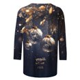 thumbnail image 4 of FcBaudy Hauts pour Femmes, Blouses et Chemises à Manches Longues et Col Rond, Chemises pour Femmes, T-shirt Imprimé Mode Femme, Blouse à Manches 3/4, Blouse Décontractée en Polyester pour Femmes, 4 of 5