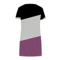thumbnail image 5 of XuJwPNcy Dresses for Women V Neck Color Block Short Sleeve Summer Dresses Fashion Casual Sundress, 5 of 5
