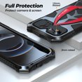 thumbnail image 4 of Dteck Case for iPhone 16e, Military Grade Cover 360 Full Protection Heavy Duty Hybrid Metal Bumper Built-in Silicone Shockproof with Screen Protector for iPhone 16e,Black+Red, 4 of 7