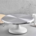 thumbnail image 4 of 10 Inch Revolving Cake Decorating Stand Professional Aluminum Alloy Cake Turntable for Home Cake Decorating Supplies White, 4 of 10