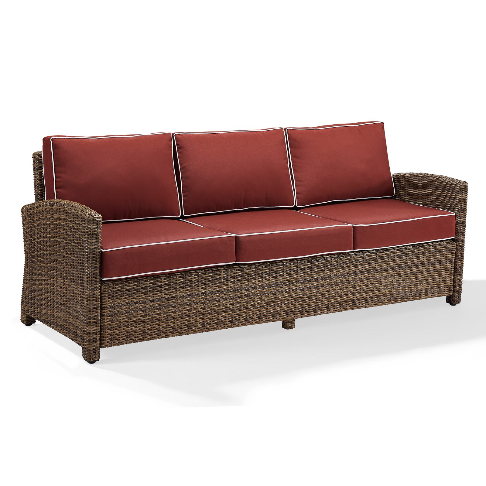 Crosley Furniture Bradenton Sofa with Sangria Cushions