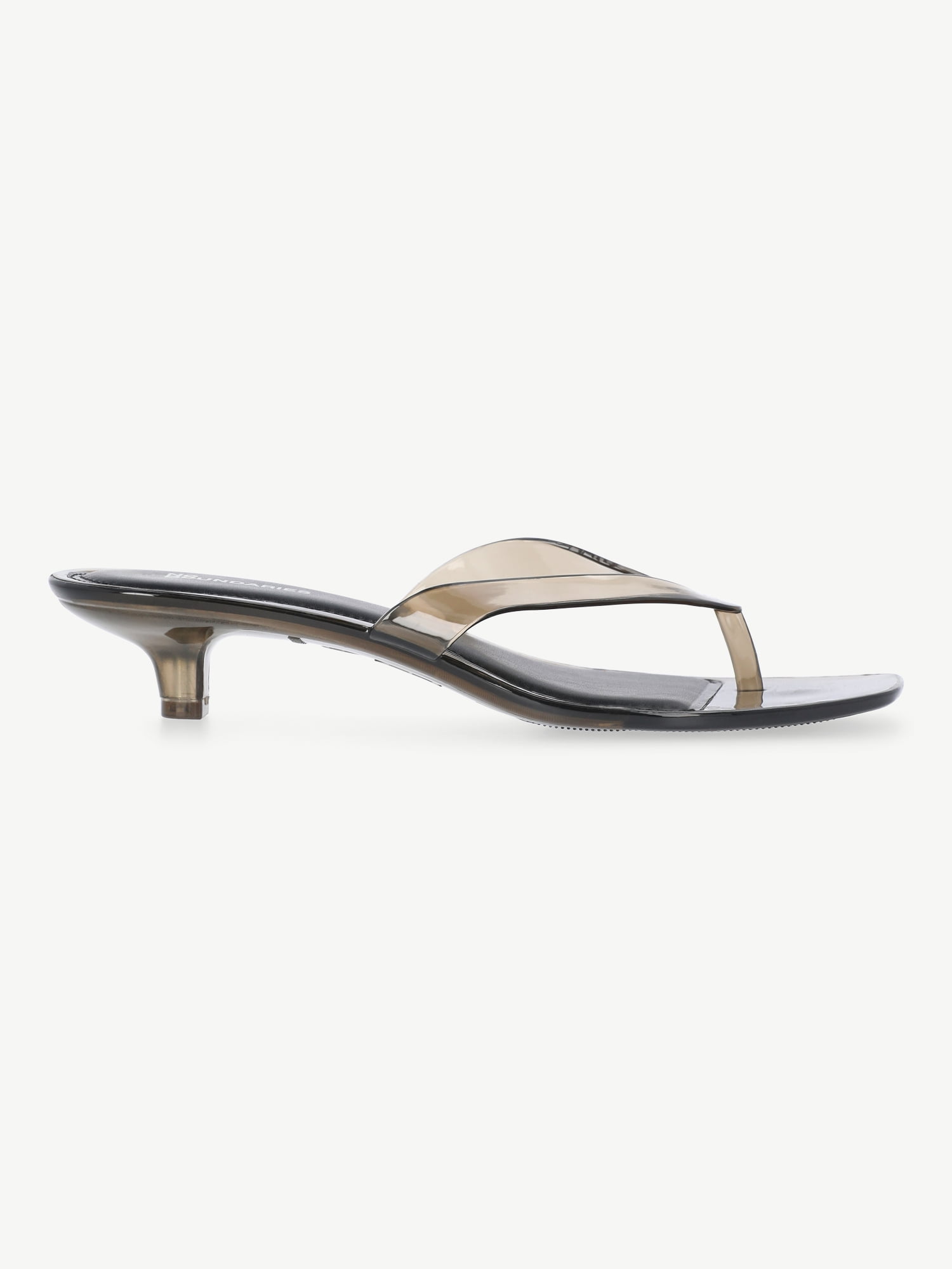 No Boundaries Women's Jelly Flip Flop Kitten Heel Sandals