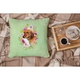 thumbnail image 4 of Dachshund Red #1 Green Flowers Fabric Decorative Pillow, 4 of 4
