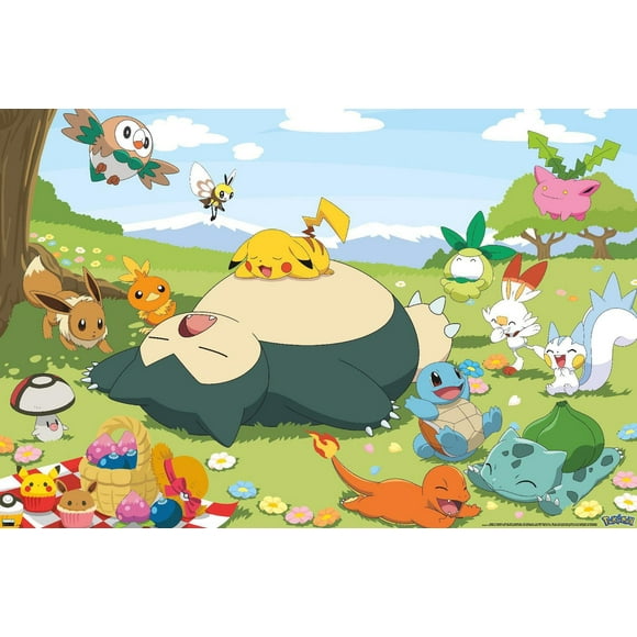 Pokémon - Group Picnic Wall Poster, 22.375" x 34", Wall Poster