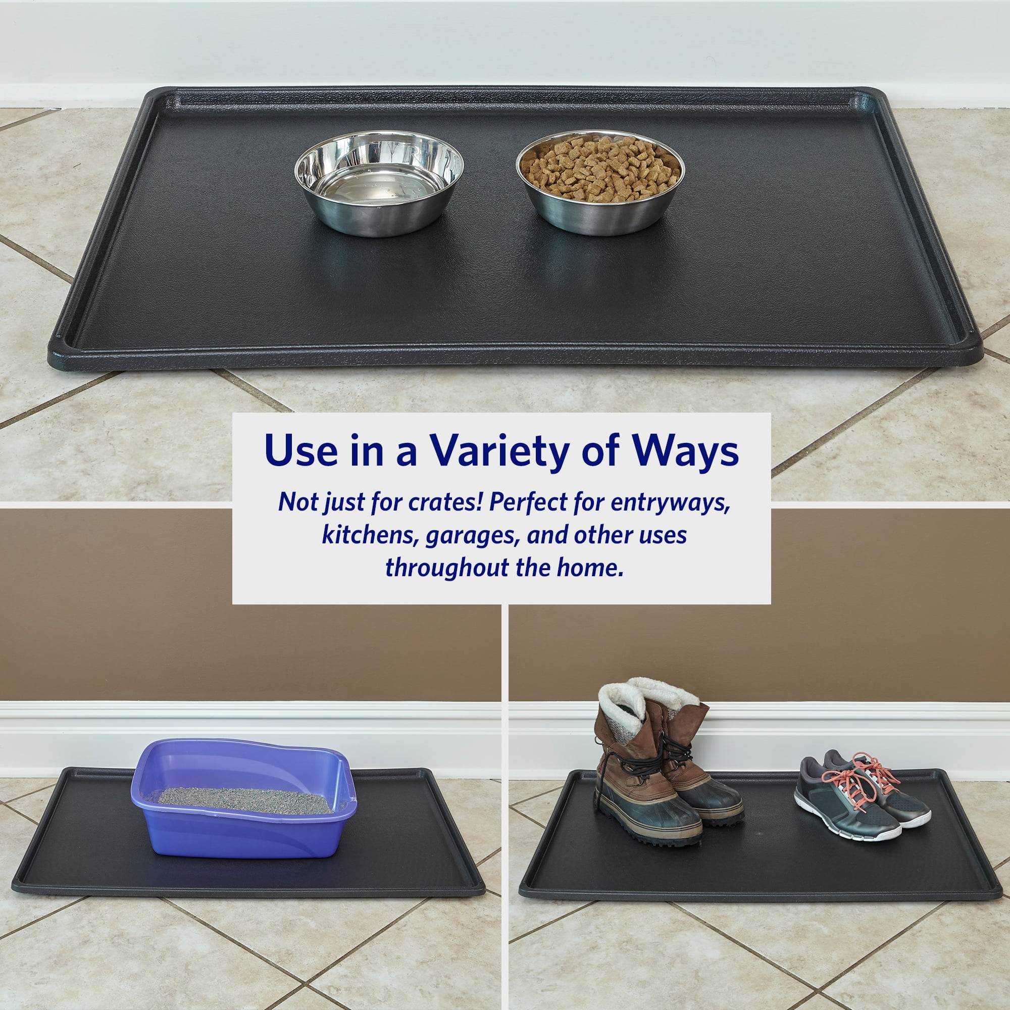 MidWest Homes for Pets 18-Inch Replacement Pan, Measures 16.93 x 11.62 x 1 Inches, Universal Leak-Proof Tray for Dog Crates & Multi-Purpose Use, Fits Most Standard 18" Wire Crates