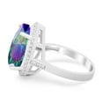 thumbnail image 4 of Pear Teardrop Cocktail Ring Rainbow CZ 925 Sterling Silver Size 7, 4 of 8