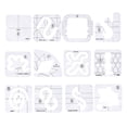 thumbnail image 1 of Inteprter Paquete de 12 plantillas de costura marco DIY artesanía costura acolchado alinear reglas costura herramientas de dibujo hechas a mano Artesanía Inteprter HA012118-00, 1 of 6