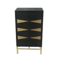 thumbnail image 1 of Benzara Wooden Side Table with Metal Base and Four Drawers, Black and Gold, 1 of 3