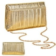 thumbnail image 5 of Yucurem Women Evening Bag Flap Metallic Pu Clutch Purse Shiny Envelope Handbag (Gold) Evening bag (Gold), 5 of 10