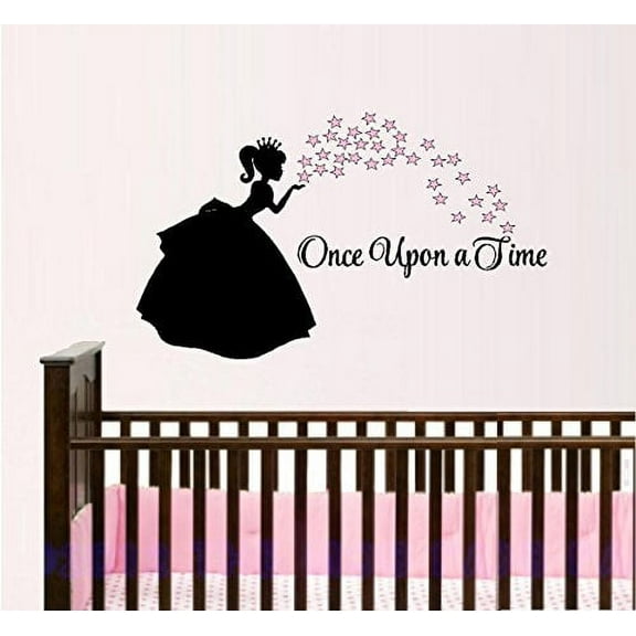 Decal ~ ONCE UPON A TIME with FAIRY AND STARS ~ WALL DECAL, 20" X 30"