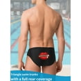thumbnail image 3 of Men's Sporty Printed Swim Briefs - Elastic Quick Dry Swimming Essential, 3 of 5
