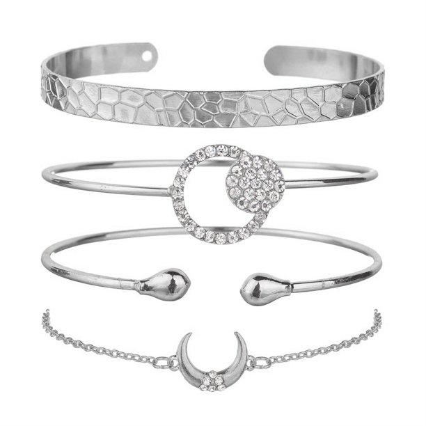 Cadena redonda de moda, pulsera abierta con nudo geométrico, pulsera con cadena geométrica redonda y nudo