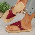thumbnail image 4 of THDHVS Flat Sandals for Women,Sandals Women,Women's Flat Sandals Strappy Dressy Comfortable Ankle Strap Casual Summer Thong Sandals for Beach Pink 7.5, 4 of 9