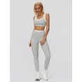 thumbnail image 6 of IBTOM CASTLE Womens Two Piece Workout Sets Double Layer Sports Bra Matching Tummy Control High Wait Leggings Active Gym Outfit S Grey, 6 of 7