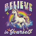 thumbnail image 3 of Believe in Yourself Unicorn Women's V-Neck T-shirt Colorful Rainbow Magical Pony, 3 of 7
