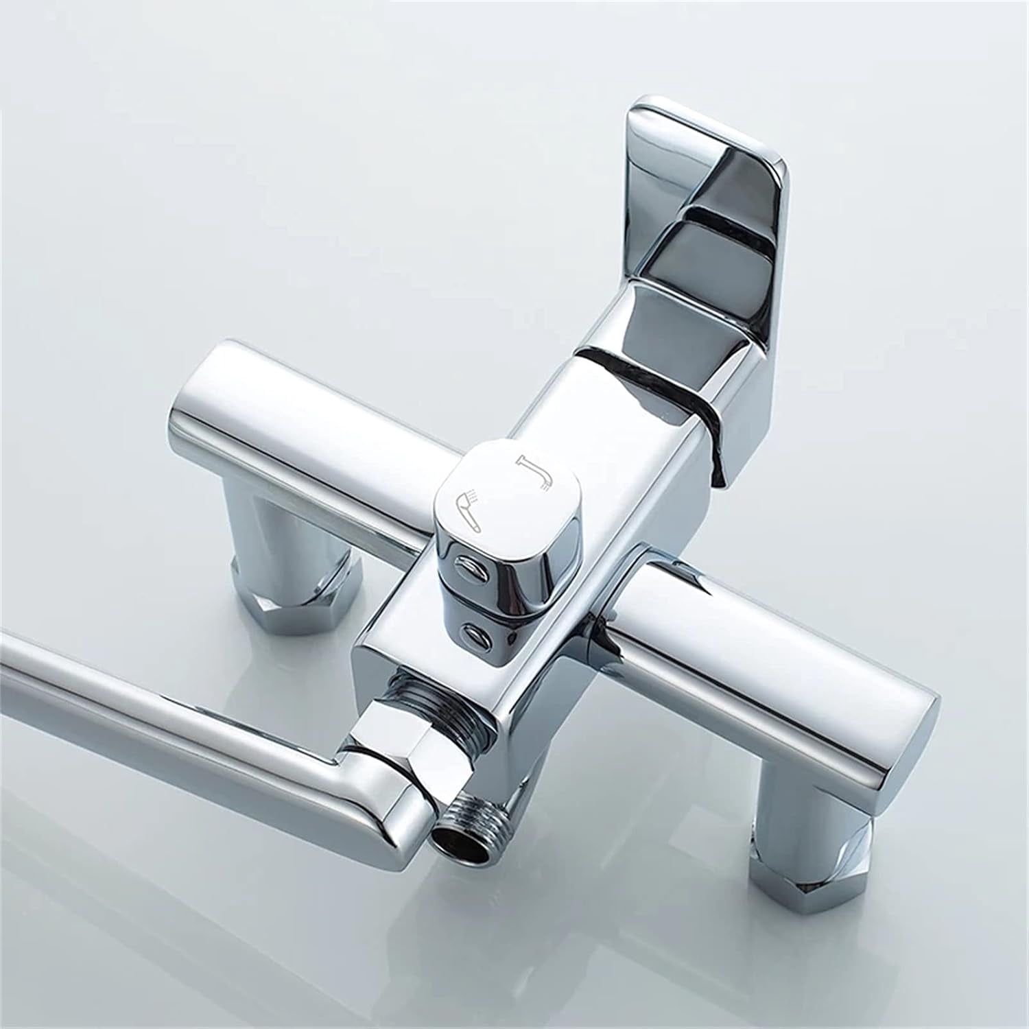 Tub Faucet with Long Outlet, Single Holder Dual Control Bath Shower Faucets Set Bathtub Faucet for Bathroom