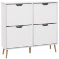 thumbnail image 1 of HOMCOM Armoire à Chaussures avec 4 Tiroirs Basculants et Tablettes Ajustables, Blanc, 1 of 10