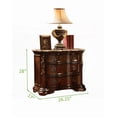 thumbnail image 4 of Traditional Dark Walnut Wood Nightstand with 3 Drawers, 4 of 4