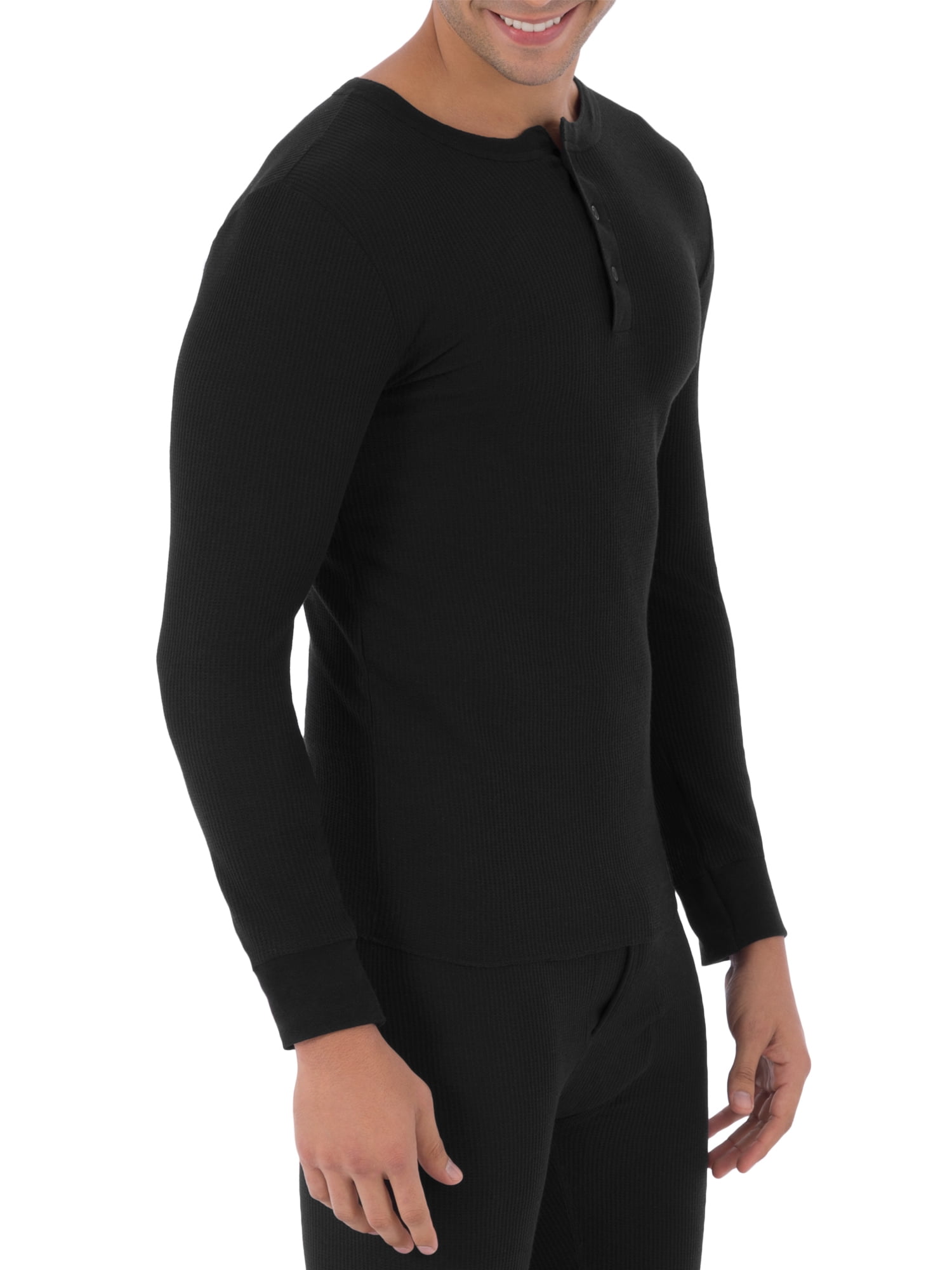 Fruit of the Loom Men's Thermal Waffle Underwear Henley Top, Sizes S-5XL