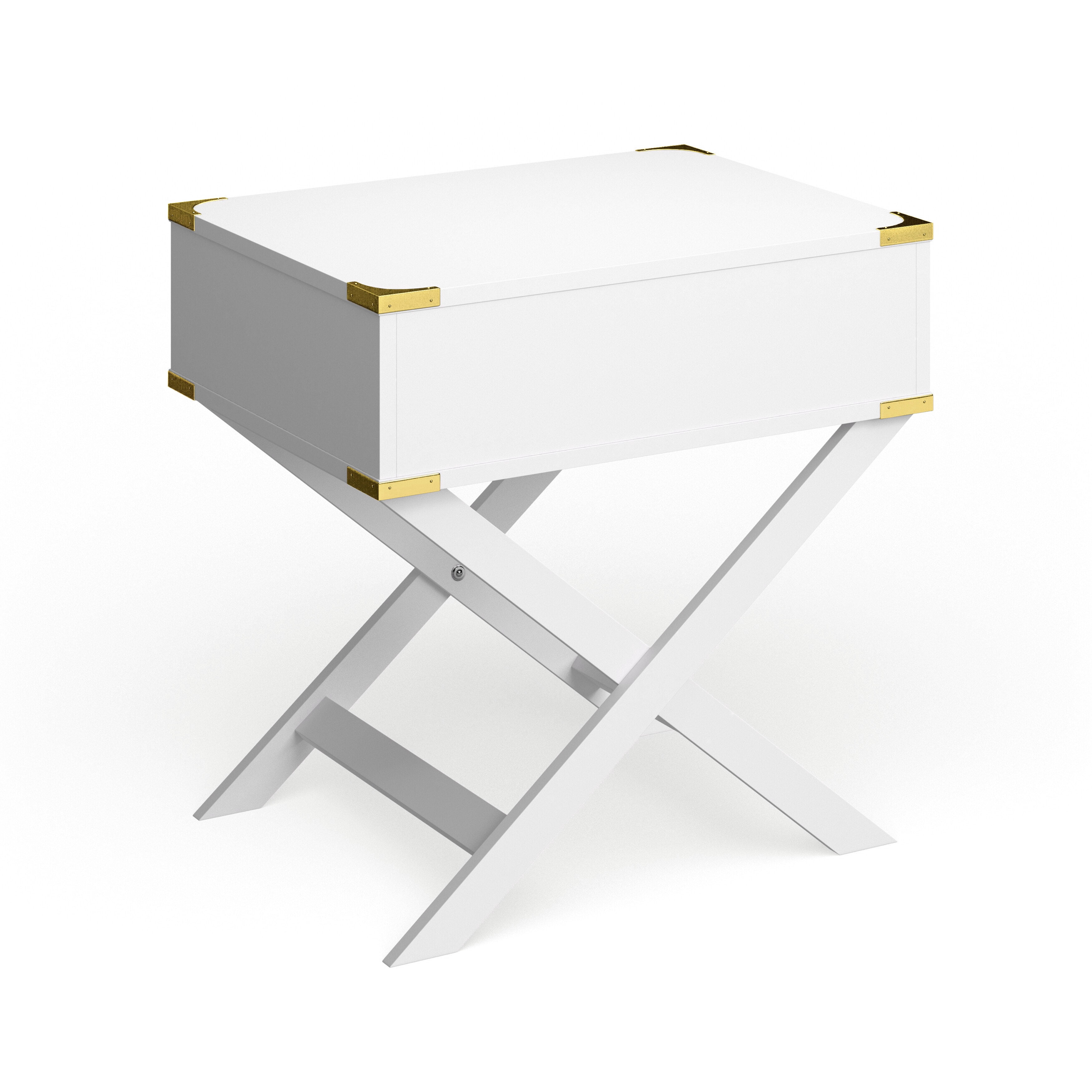 Furniture of America Sienna 1-Drawer Wood White End Table
