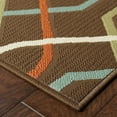 thumbnail image 3 of 9' X 13' Brown Geometric Stain Resistant Indoor Outdoor Area Rug, 3 of 5
