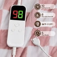 thumbnail image 2 of MEUDYT Electric Heated Blanket for Adult, 50.1"x60.1" Soft Flannel Heating Blanket with 10 Heating Levels & 8 Hours Auto Off，Light Pink, 2 of 8