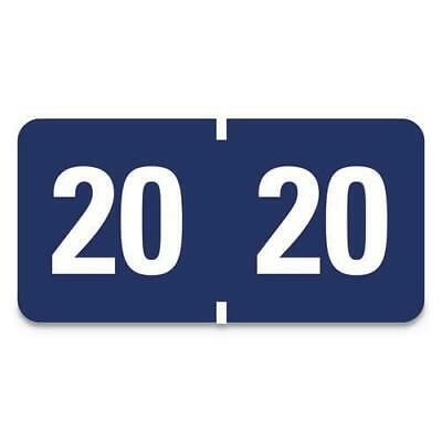 Yearly End Tab File Folder Labels, 1 1/2 x 3/4, Dark Blue, 500 Labels/Roll