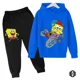 thumbnail image 3 of Conjunto de sudadera y pantalón con capucha de Bob Esponja para niños y niñas, chándal de dibujos animados de primavera, ropa para niñas pequeñas, sudadera de manga larga y pantalón, 2 piezas, 3 of 5