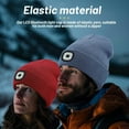 thumbnail image 4 of Unisex Beanie Hat With LED Light Up Headlamp Knit Caps Men Rechargeable New I7E4 NEW, 4 of 7
