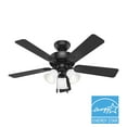 thumbnail image 2 of Hunter - Swanson Indoor Ceiling Fan With Light, 44-inch, Matte Black, Traditional-style, 4-speed, Energy Star, 52789, for Living Rooms, Bedrooms, 2 of 16