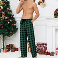 thumbnail image 5 of Dwelliawo Men's Pajama Bottoms Wide Leg Casual Comfy Buffalo Plaid Pj Pants Cotton Christmas Halloween Pajamas Baggy Sleep Pajama Bottoms Army Green L, 5 of 5