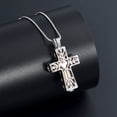 thumbnail image 6 of Forever in My Heart Corss Urn Necklace for Ashes, Stainless Steel Hollow Double Cross Cremation Urn Jewelry Memorial Necklace Pendant for Ashes for Women, 6 of 7