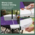 thumbnail image 5 of Round Outdoor Tablecloth with Umbrella Hole and Zipper, Purple Grey Tablecloth with Elastic Waterproof, Modern Purple Geometric Patio Table Covers for 36" - 44" Picnic Pool Tables, 5 of 9