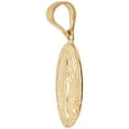 thumbnail image 5 of 14k Yellow Gold, Miraculous Virgin Mother Mary Pendant Charm Oval 10mm Wide, 5 of 6